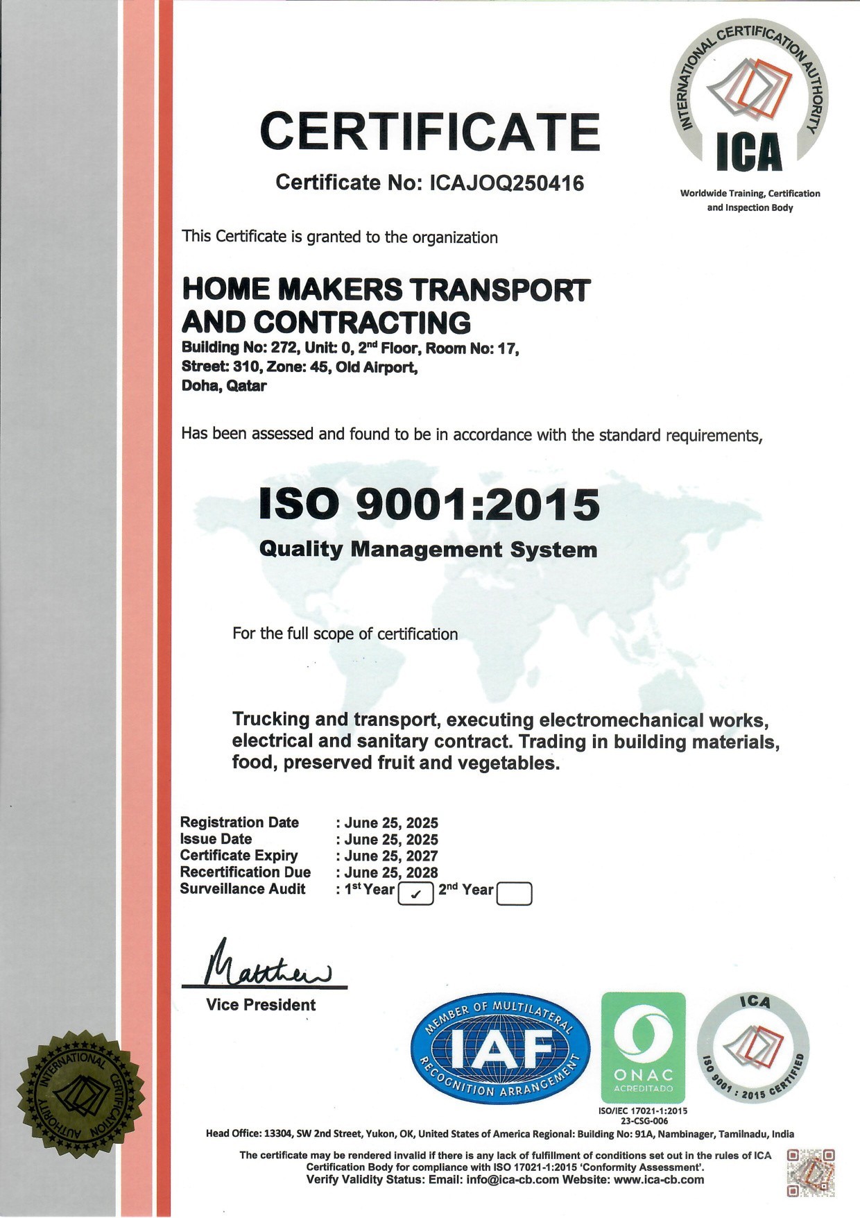 ISO 9001 Quality Certified